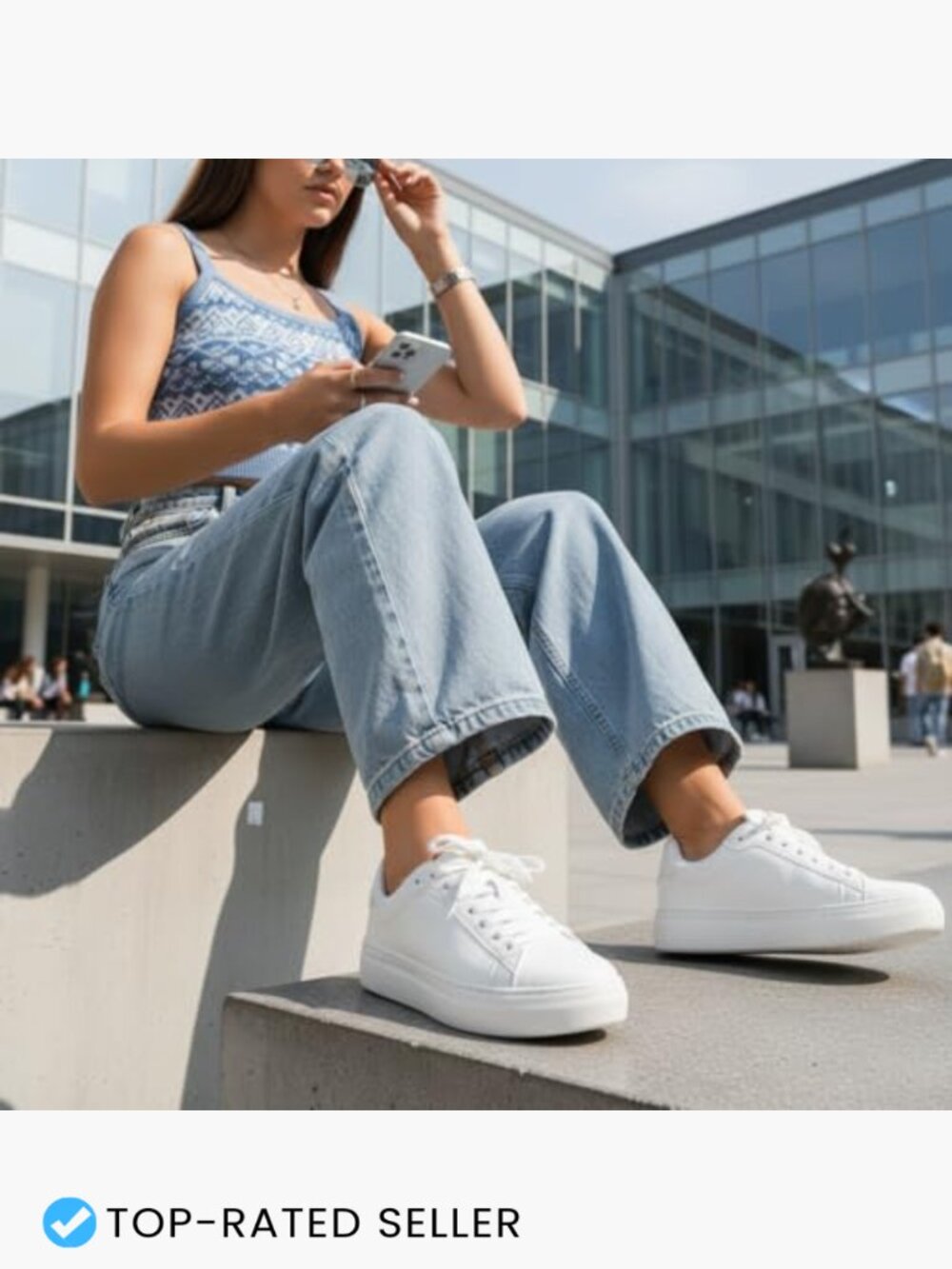 Lace Up Platform Sneakers Vegan Leather Cushioned Comfort Foam Wide Widths - Picture 2 of 7